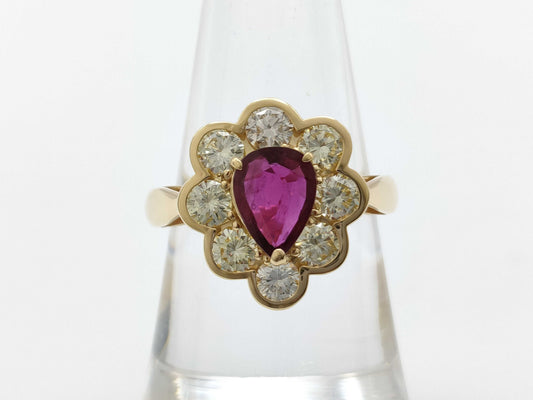 R1.147ct D2.01ct K18 6.2g Ring 