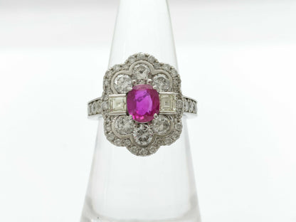 R1.04ct D2.67ct PT900 8.9g Ring 