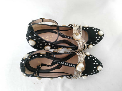 GUCCI GUCCI Tiger Head Python Pumps with Pearls