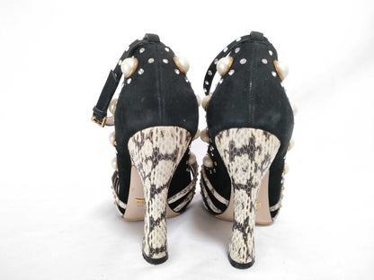 GUCCI GUCCI Tiger Head Python Pumps with Pearls