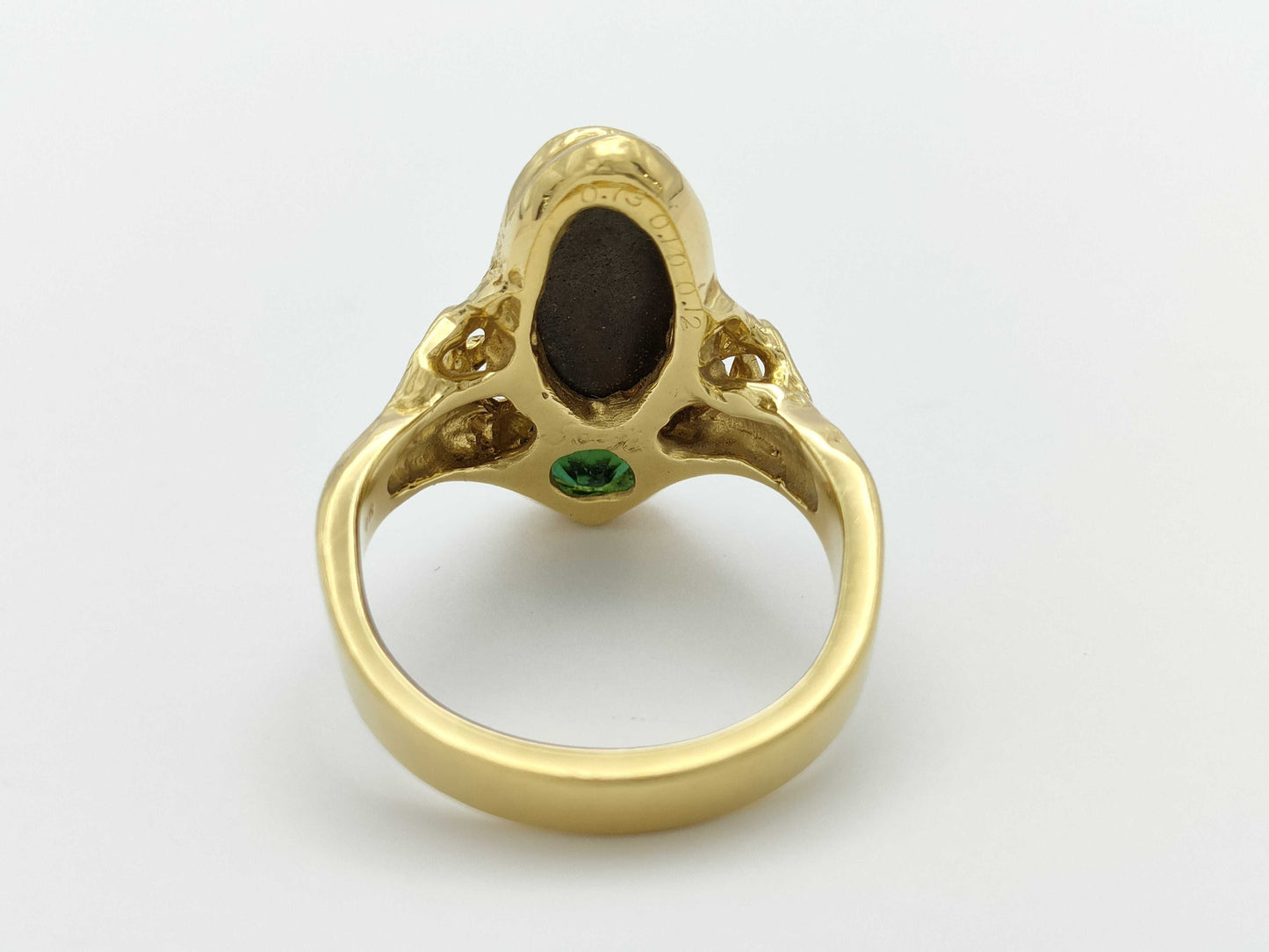 Opal, Diamond, and 18K Gold Ring 