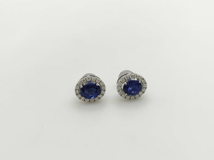S0.97/0.74ct D0.12/0.12ct PT900 2.9g Earrings 