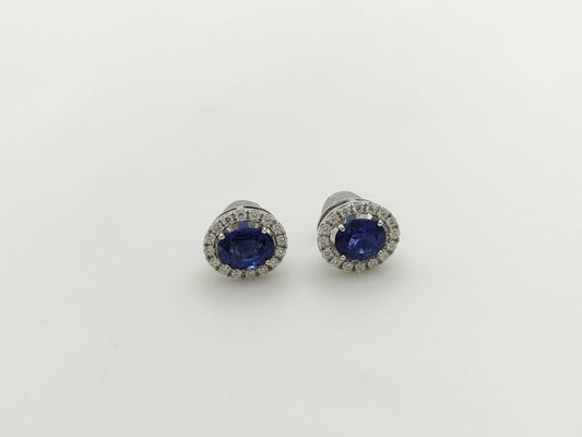 S0.97/0.74ct D0.12/0.12ct PT900 2.9g Earrings 