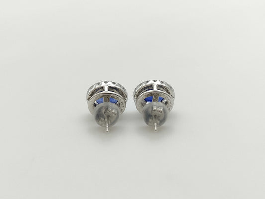 S0.97/0.74ct D0.12/0.12ct PT900 2.9g Earrings 