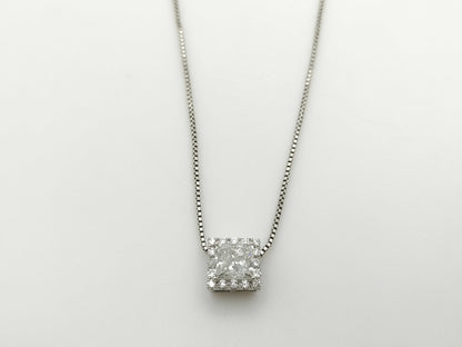 D0.983/0.16ct PT900/850 4.1g Necklace 