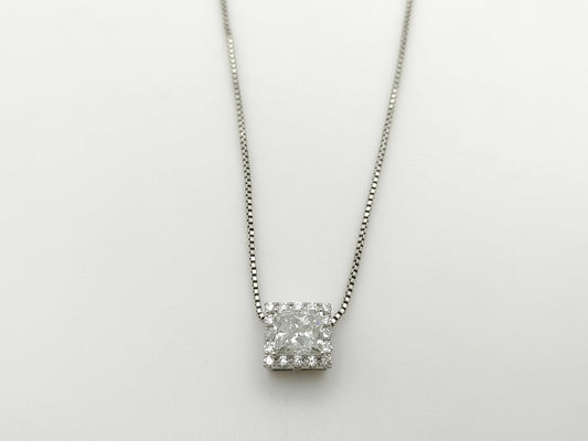 D0.983/0.16ct PT900/850 4.1g Necklace 