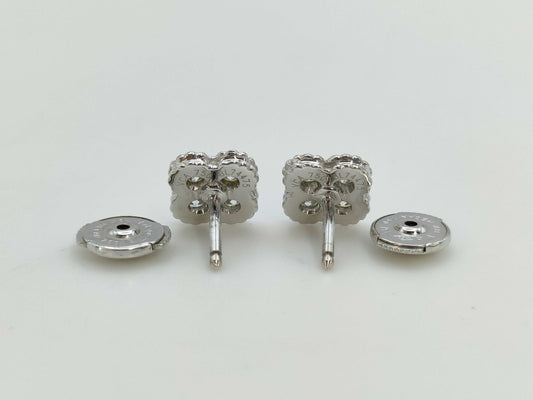 Van Cleef & Arpels Sweet Alhambra Diamond Earrings in 750 White Gold, 3.4g 