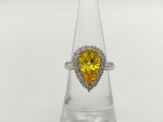 Colored Stone 3.51ct D0.62ct PT900 9.0g Ring 