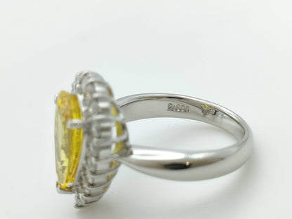 Colored Stone 3.51ct D0.62ct PT900 9.0g Ring 