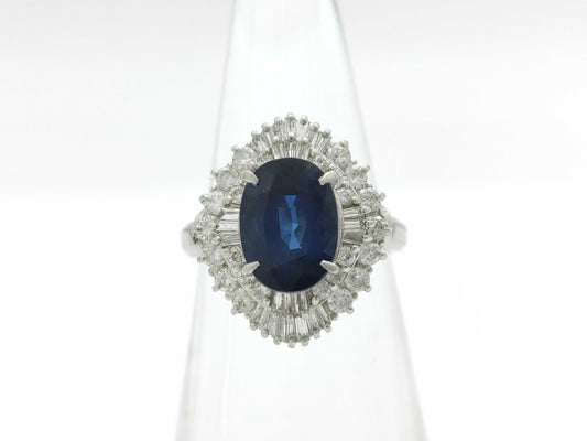 S3.51ct D0.90ct Pt900 9.3g Ring 