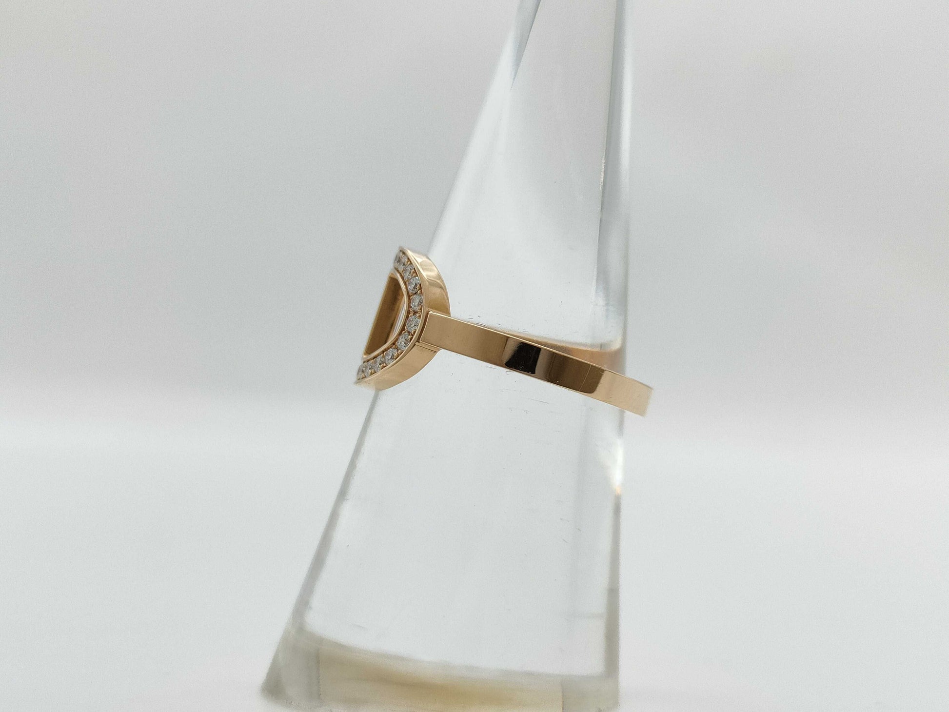 HERMES Contour #51 Diamond PG Au750 3.4g Ring 