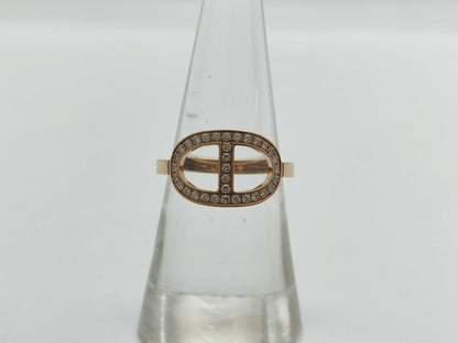 HERMES Contour #51 Diamond PG Au750 3.4g Ring 