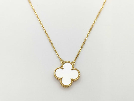 Van Cleef & Arpels Vintage Alhambra Mother-of-Pearl Necklace in Yellow Gold and Au750, 5.2g 