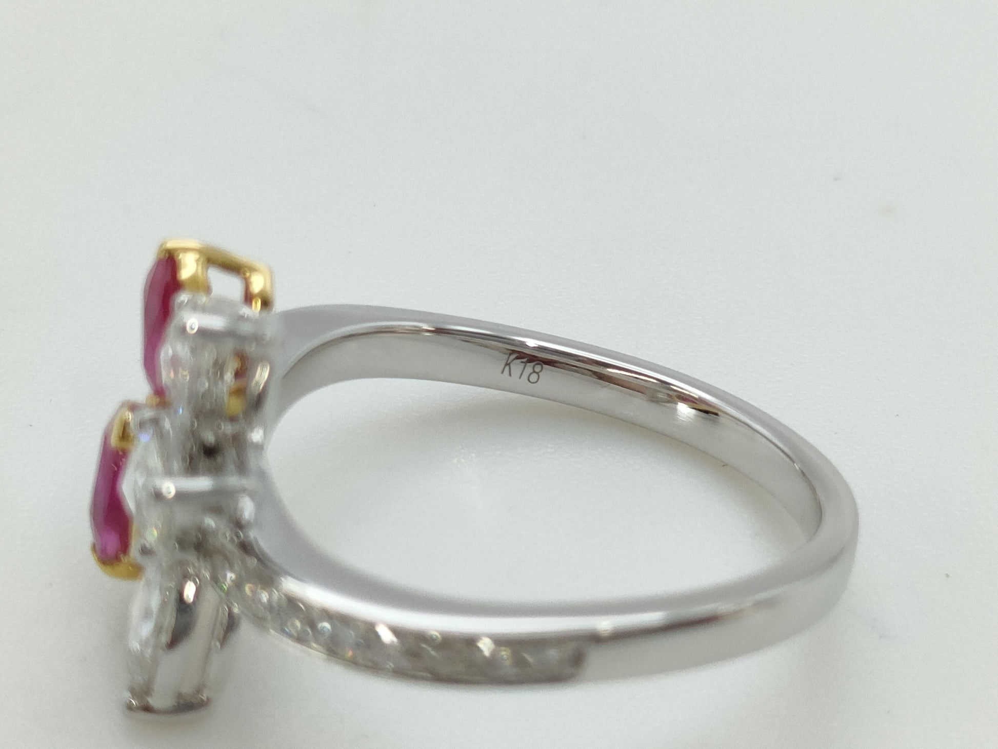 R0.94ct D0.63ct K18 4.0g Ring 
