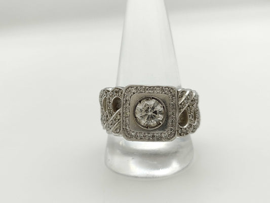 D1.024/0.74ct PT900 37.9g ​​Ring 
