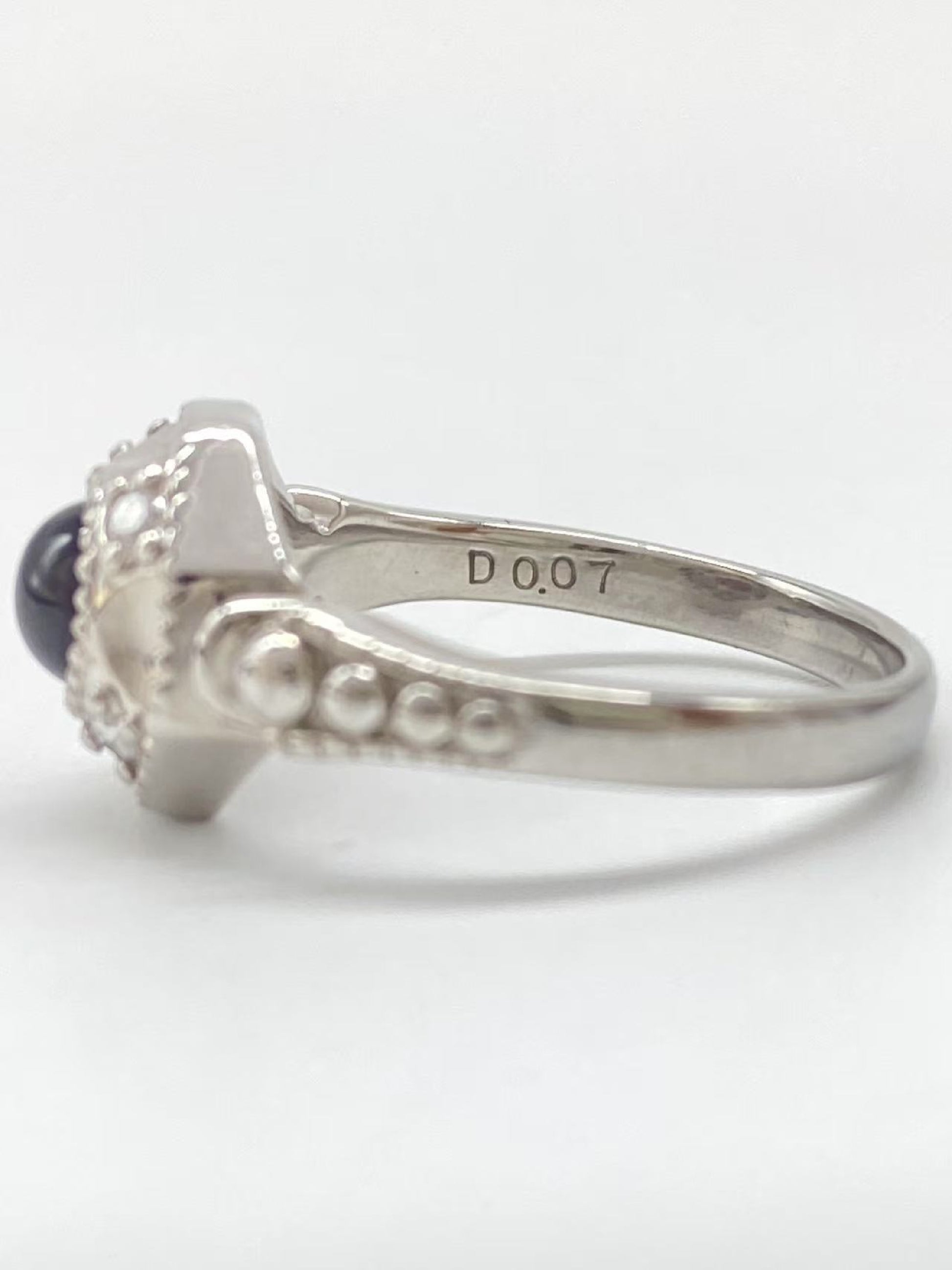 Colored Stone D0.07ct Pt900 6.3g Ring 
