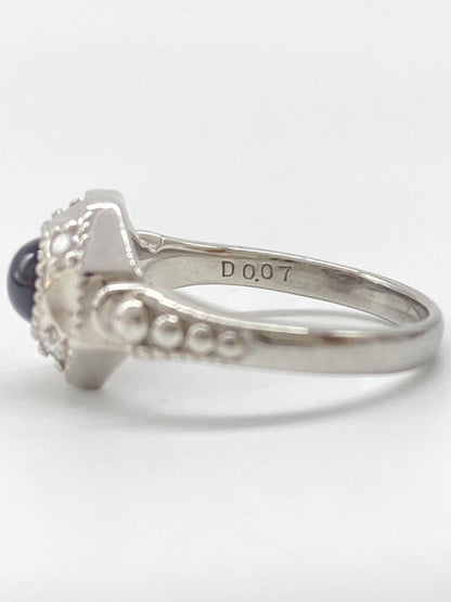 Colored Stone D0.07ct Pt900 6.3g Ring 