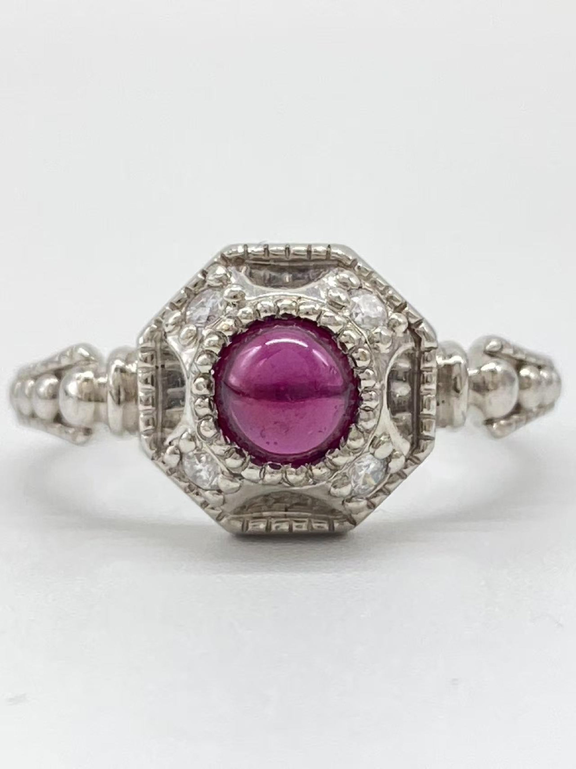 Colored Stone D0.07ct Pt900 6.3g Ring 