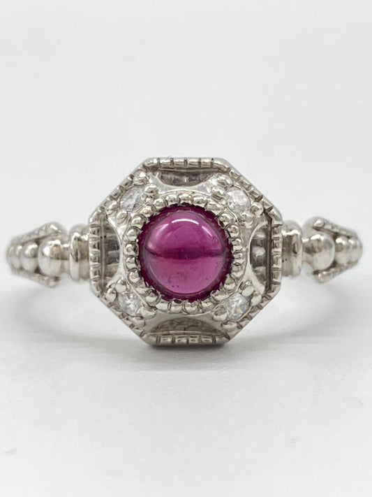 Colored Stone D0.07ct Pt900 6.3g Ring 