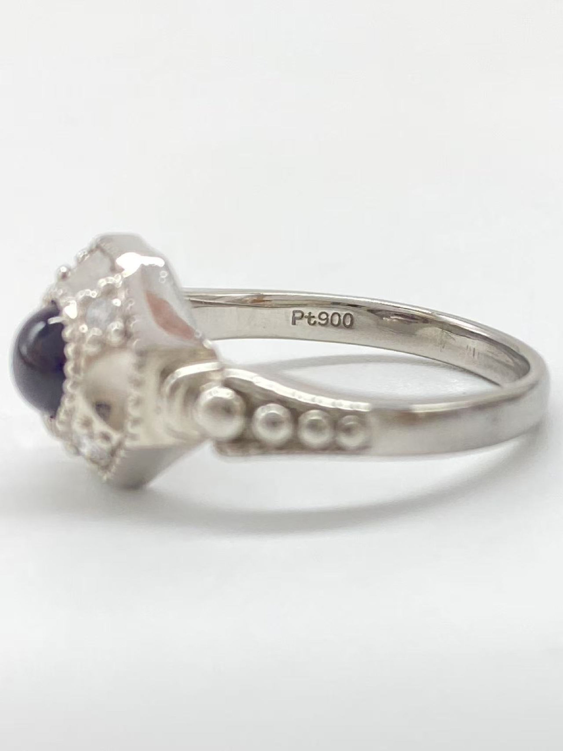 Colored Stone D0.07ct Pt900 6.3g Ring 
