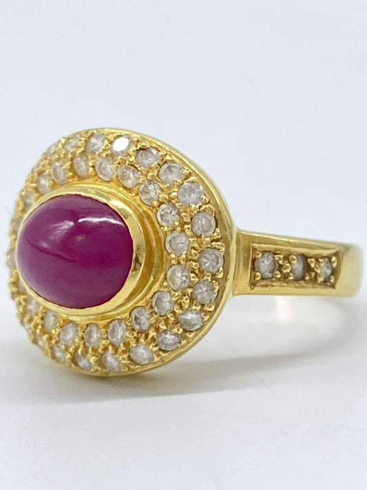 R2.34ct D0.68ct K18 6.4g Ring 