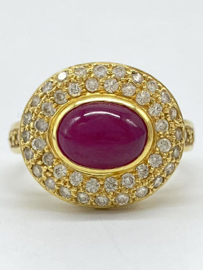 R2.34ct D0.68ct K18 6.4g Ring 