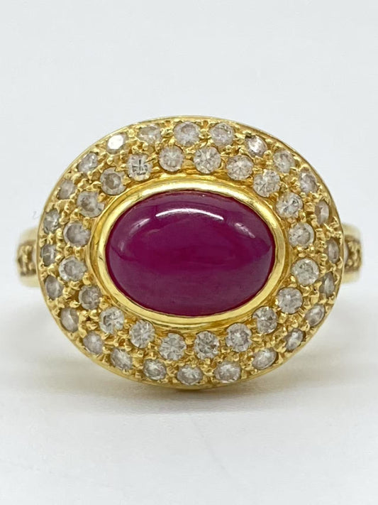 R2.34ct D0.68ct K18 6.4g Ring 