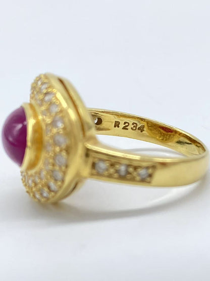 R2.34ct D0.68ct K18 6.4g Ring 