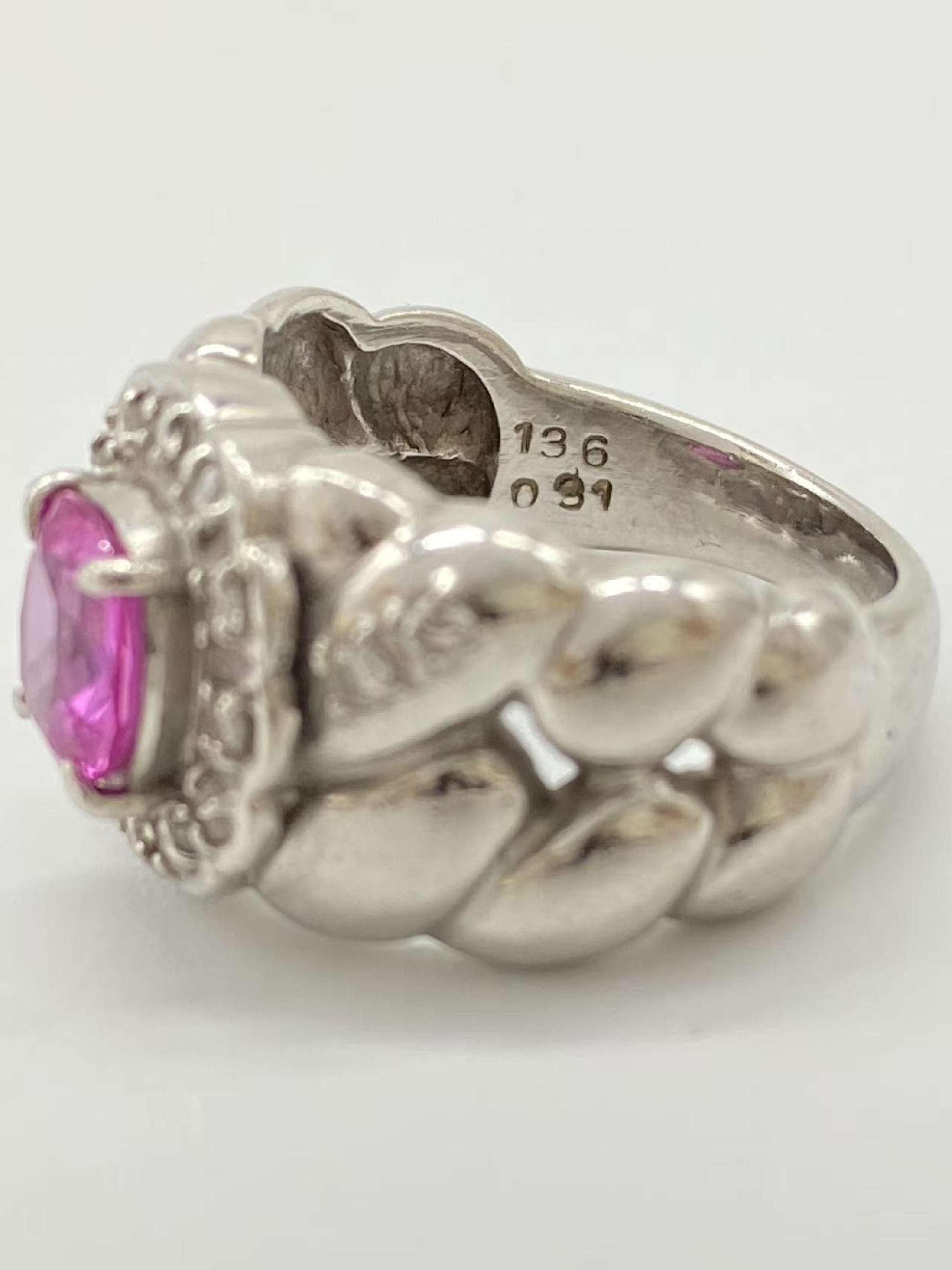S1.36ct D0.31ct Pt900 12.1g Ring 