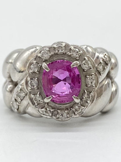 S1.36ct D0.31ct Pt900 12.1g Ring 