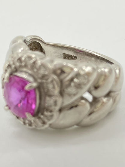 S1.36ct D0.31ct Pt900 12.1g Ring 