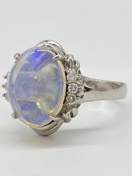 Opal D0.09ct Pt900 6.2g Ring 