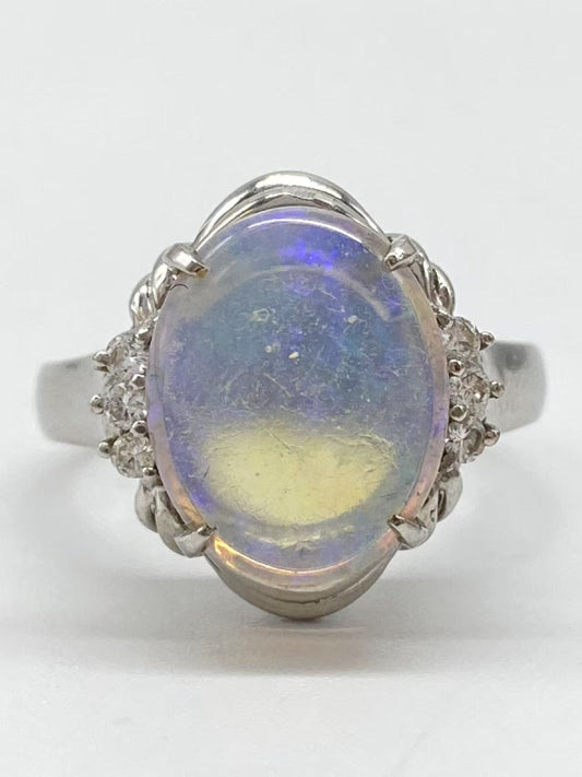 Opal D0.09ct Pt900 6.2g Ring 