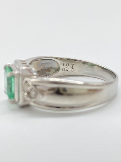 E1.0ct D0.2ct Pt900 8.0g Ring 