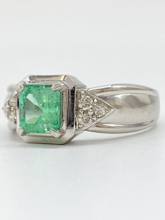 E1.0ct D0.2ct Pt900 8.0g Ring 