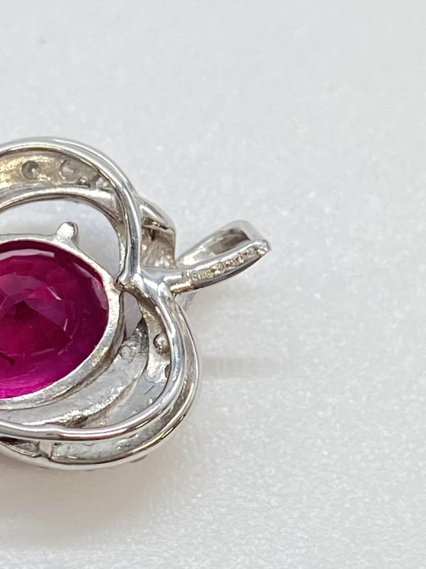 Tourmaline D0.212ct K18WG 2.3g Pendant Top 