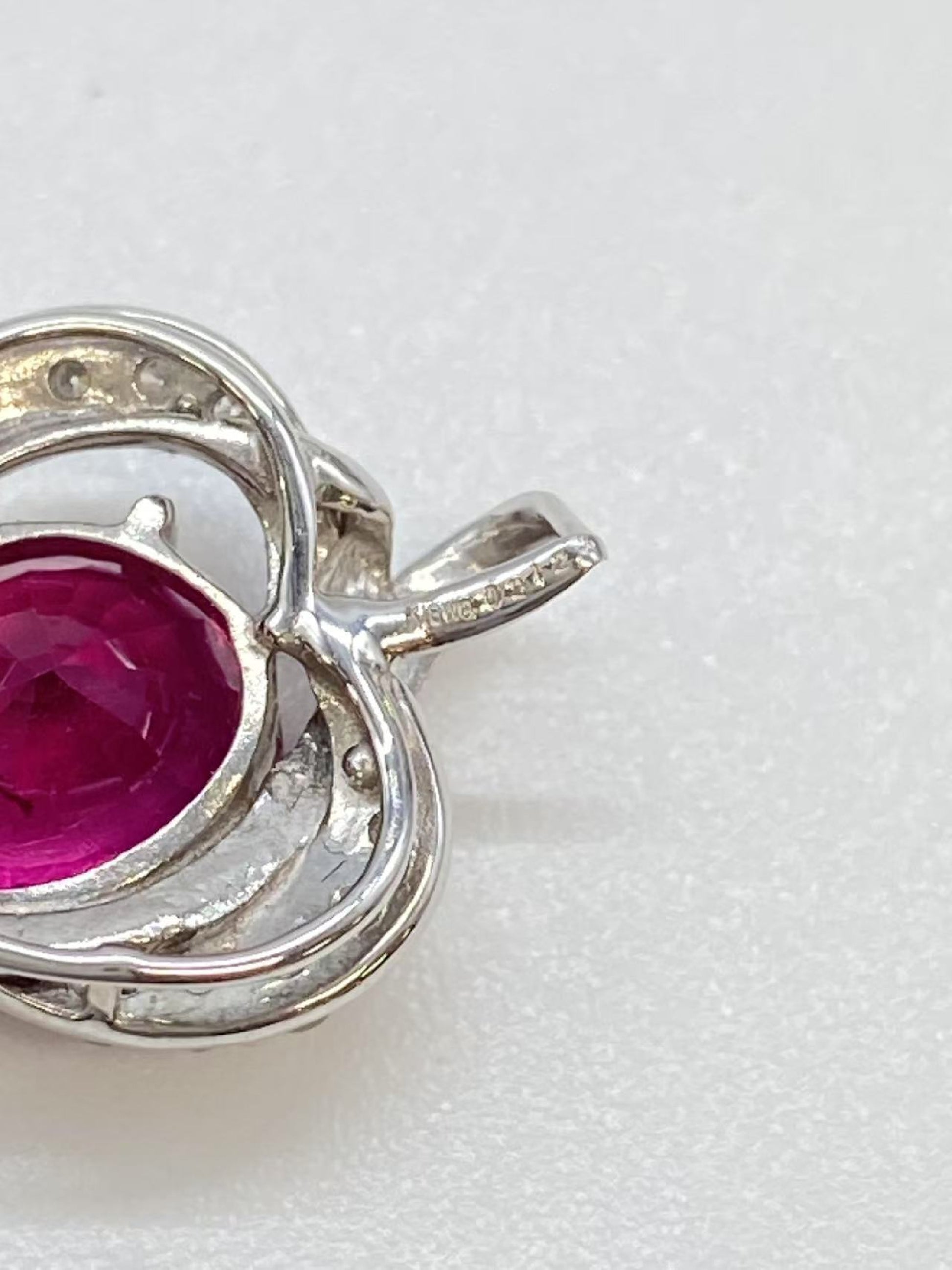 Tourmaline D0.212ct K18WG 2.3g Pendant Top 