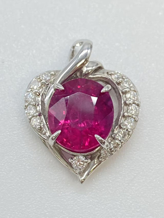 Tourmaline D0.212ct K18WG 2.3g Pendant Top 