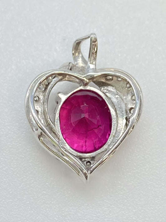 Tourmaline D0.212ct K18WG 2.3g Pendant Top 