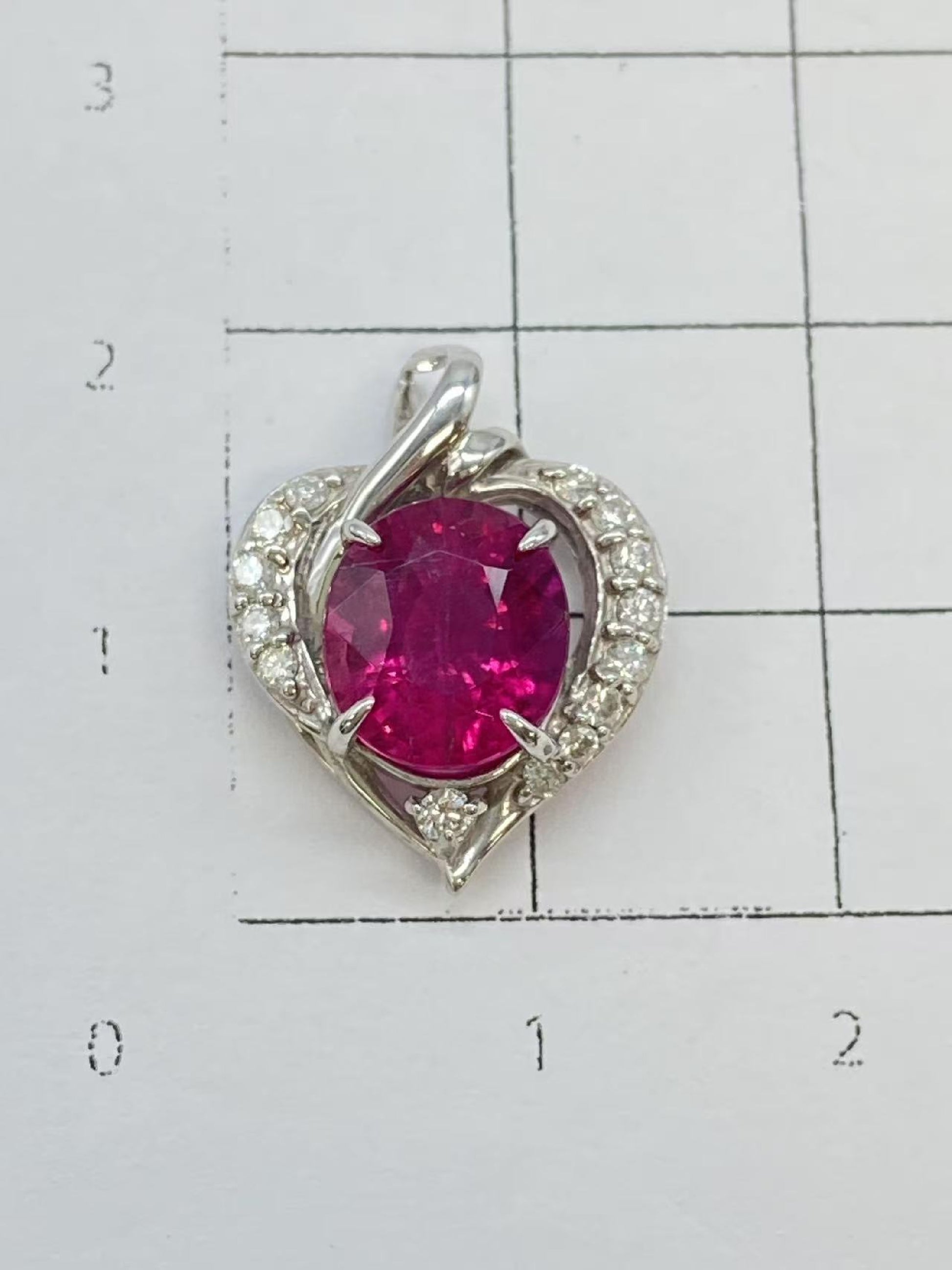 Tourmaline D0.212ct K18WG 2.3g Pendant Top 