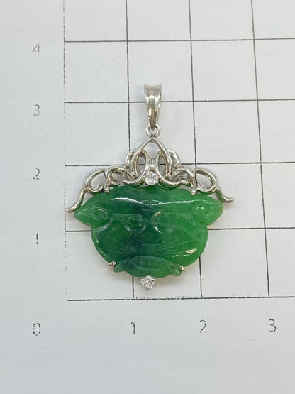 Jadeite D0.07ct 14K/585 4.2g Pendant Top 