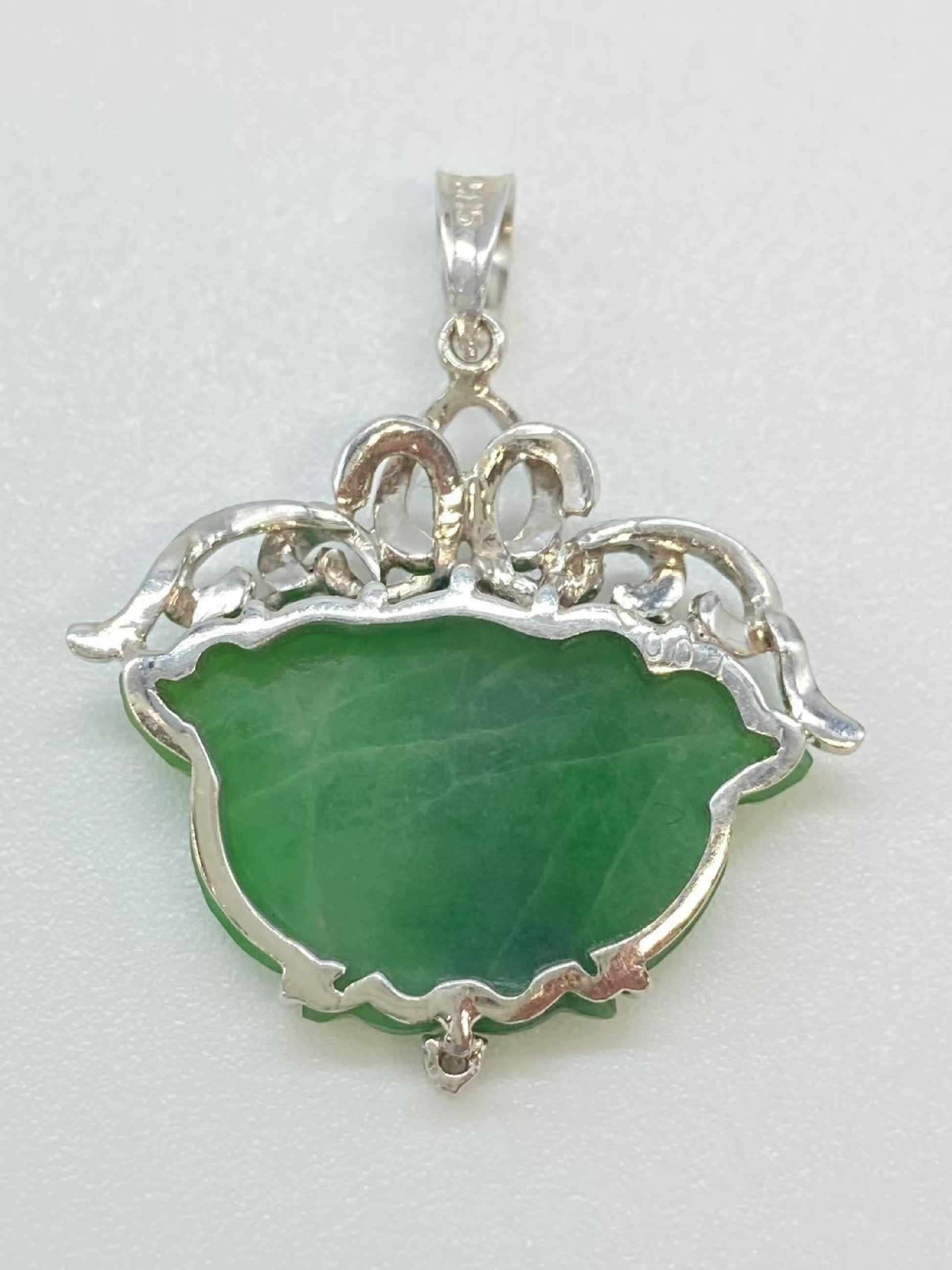 Jadeite D0.07ct 14K/585 4.2g Pendant Top 