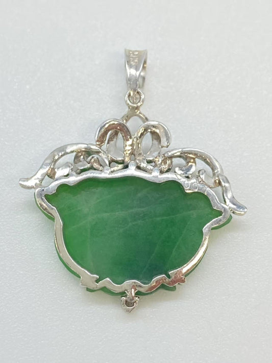 Jadeite D0.07ct 14K/585 4.2g Pendant Top 