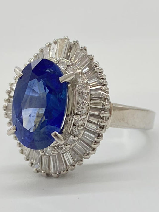 S4.13ct D0.946ct Pt900 10.7g Ring 