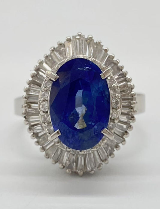S4.13ct D0.946ct Pt900 10.7g Ring 
