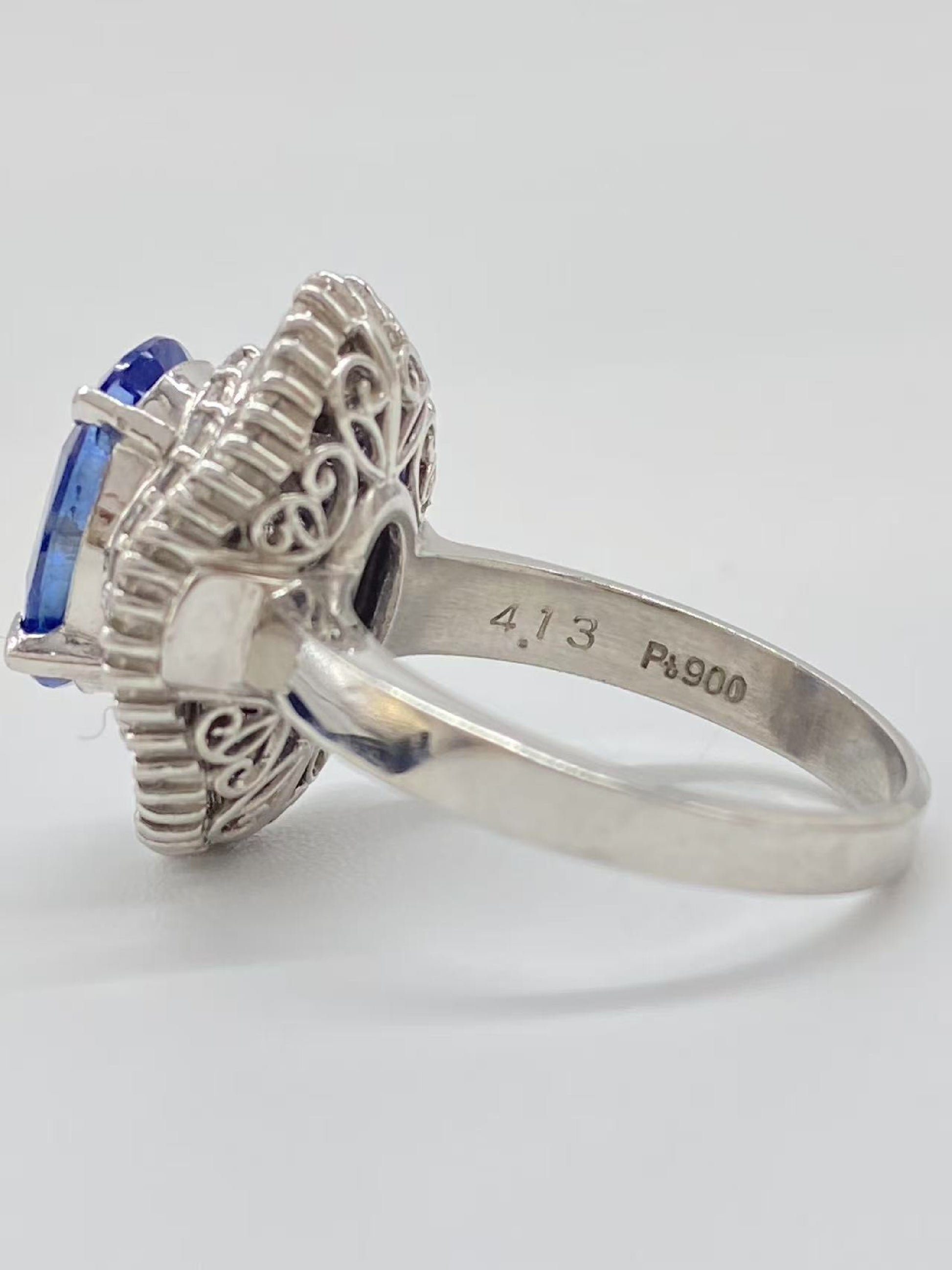 S4.13ct D0.946ct Pt900 10.7g Ring 