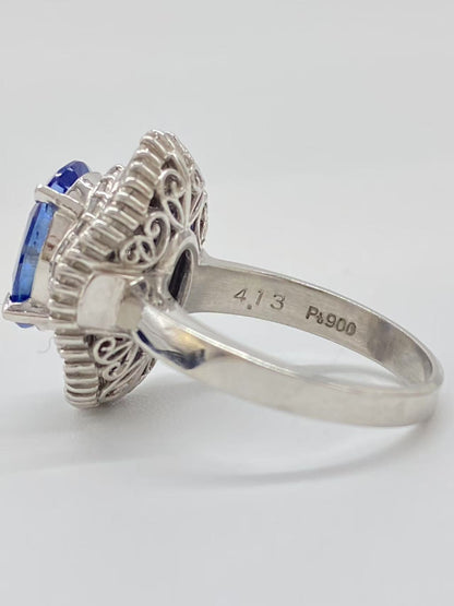 S4.13ct D0.946ct Pt900 10.7g Ring 