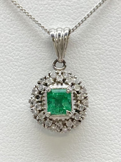 E0.5ct D0.2ct Pt850/Pt900 4.2g Necklace 
