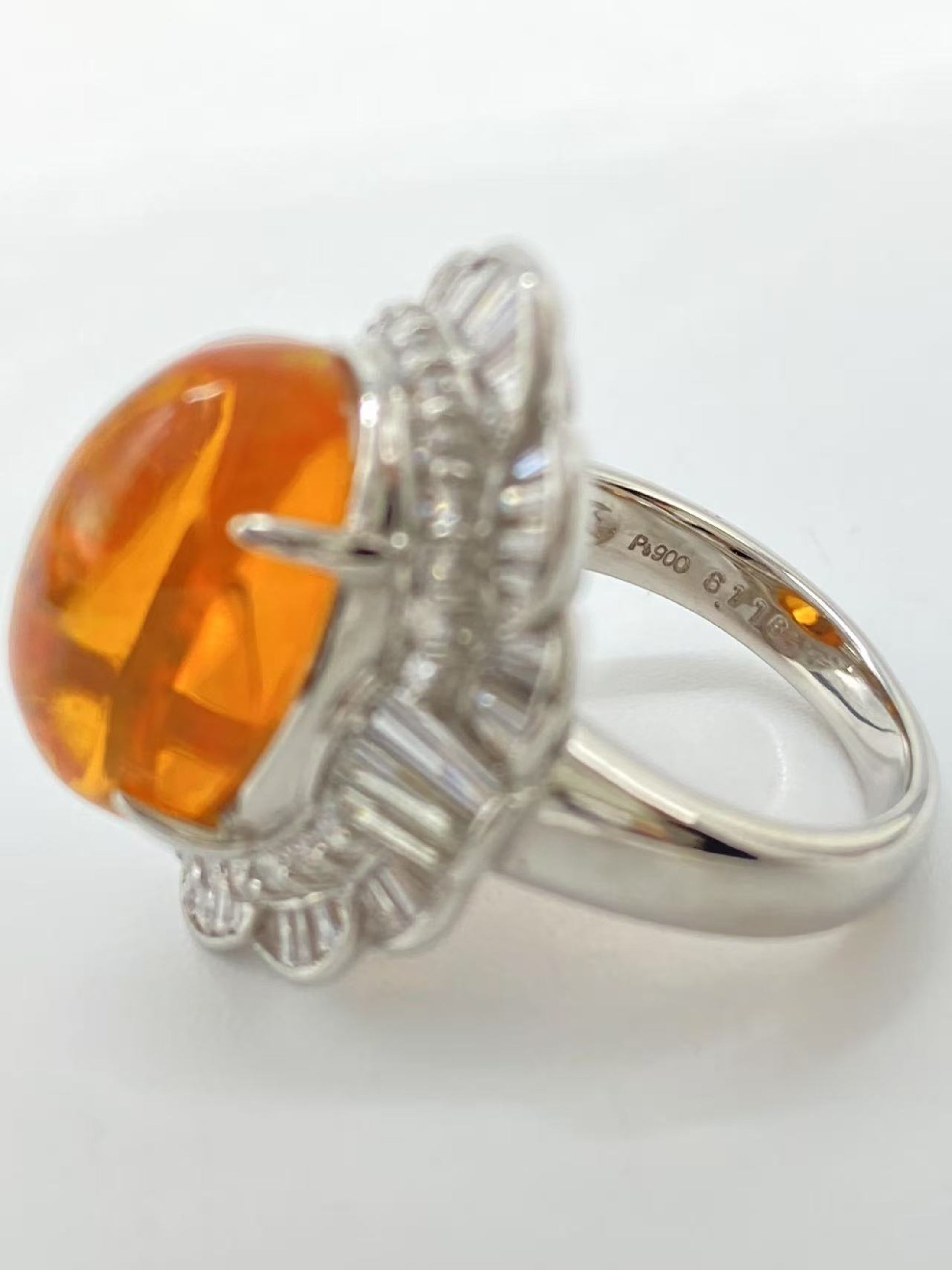 OP6.116ct D1.32ct Pt900 12.2g Ring 