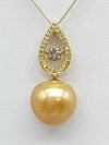 Pearl 13.6mm D0.28ct FD0.1ct K18 6.2g Necklace 